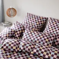 Elegante Mako-Satin-Bettwäsche-Garnitur Scrabble Farbe Merlot Größe 155x200+80x80