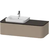 Duravit Happy D.2 Plus Konsolenwaschtischunterbau wandhängend, 1300x550 mm, 1 Auszug, für Aufsatzbecken Position links, HP4942L7575, Farbe: Leinen Dekor