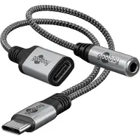 Goobay Adapter USB-C auf USB-C und Klinke, 3,5 mm AUX