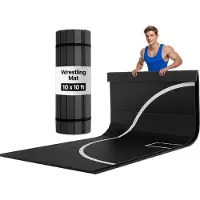 Vevor Kampfsportmatte 3 x 3 m für Workouts im Heim-Fitnessstudio, wasserfeste aufrollbare Trainingsmatten Fitnessmatte für Gymnastik Tatami Jiu-Jitsu MMA Judo Boxen, Sportmatte Yogamatte Schwarz