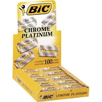 BIC Rasierklingen, 100 Stück, Chrome Platinum, für jeden Rasierhobel, rostfrei