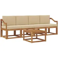 vidaXL Outdoor-Sofagarnitur 5 stk. Natur und Beige