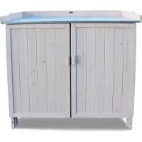 Habau Gartentisch "Lino" mit Unterschrank, hellgrau