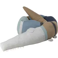 Sebra Kissen - Stickat - 190 cm - Sleepy Croc - Dusty Blue Mix - - One Size - Kissen