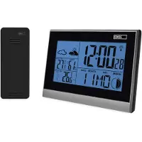 Emos Funk-Wetterstation mit Außensensor, batteriebetrieben, LED-Display-Anzeige mit Funkuhr, Temperatur, Thermometer, Hygrometer , E3070