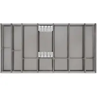 Ninka SOTECH Besteckeinsatz Cuisio transluzent-graphitgrau für 1000 mm, Breite Innen: 920-926 mm Tiefe: 473mm Höhe 55 mm mit Messerblock für Blum Legrabox