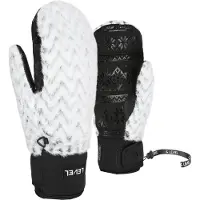 Level Damen Teddy Handschuhe Siberian Mitten White Black - M