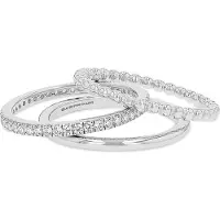 Tom Tailor Damen Steckring Sterling Silber 925 - Stein Zirkonia weiß, silber, Gr. 54/17