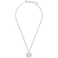 Tom Tailor Damen Halskette mit Anhänger aus Edelstahl - Stein Preciosa weiß, silber, Gr. ONESIZE