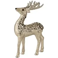 Giftcompany Weihnachtsfigur Hirsch „Seoul“ Gold mit Pailletten – Höhe 20,5 cm