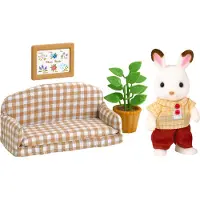 Sylvanian Families Schokoladenhasen Vater mit Sofa