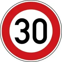 SafetyMarking Verkehrsschild StVO zugelassen, 60 cm, VZ 274-30, RA1/C, Höchstgeschwindigkeit 30 km/h