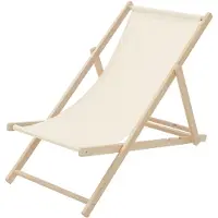 ECD-Germany Liegestuhl klappbar aus Holz, Beige, bis 120kg, 3 Liegepositionen, Sonnenliege Gartenliege Relaxliege Strandliege Liege Strandliegestuhl
