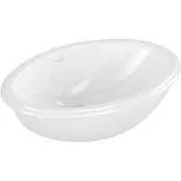 Villeroy & Boch Unterbauwaschbecken Evana 614700, 500 x 350 mm, Oval, mit Überlauf, Außenseite glasiert, Weiß Alpin, 1 Stk.