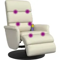 vidaXL Massagesessel mit Fußteil Creme Kunstleder