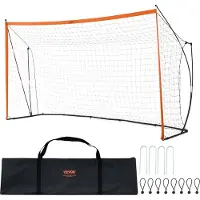 Vevor 12 x 6 ft tragbares Fußballtor, Fußballnetz für Kinder, Tragetasche, Training im Garten