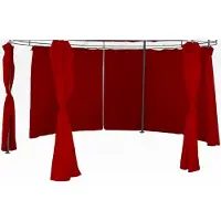 Markenlos Seitenteile für runden Pavillon Ø 3,5 m, 6er Set, Polyester, Farben: Beige, Burgundrot, Steingrau, Taupe