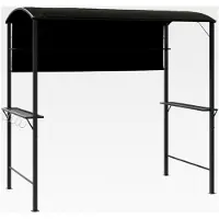 Markenlos Pavillon mit Dach 220x110x200 cm in Anthrazit