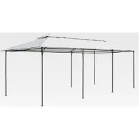 Markenlos Pavillon 600x298x270 cm Weiß, UV-beständiges Polyestergewebe mit PA-Beschichtung, stabiles Partyzelt für Garten, Terrasse und Veranstaltungen im Freien