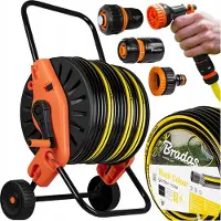 Bradas Set Gartenschlauch Black Colour 1/2" 20m | Pistole, Anschlüssen + wagen