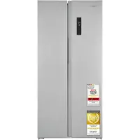Exquisit Side-by-Side Kühlschrank | 372 l Nutzinhalt, E, 267 kWh/Jahr, 41 dB | No Frost Kühlen & Gefrieren, Umluftventilator | SBS39-440E inoxlook