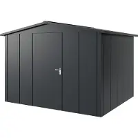 Hörmann , Metall-Gerätehaus "Juno" mit Satteldach, JSD13 - Design, 310 x 262 cm (B x T), anthrazit, 1-flüglige Tür, Anschlag links