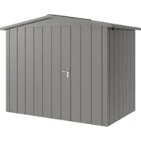 Hörmann , Metall-Gerätehaus "Juno" mit Satteldach, JSD8 - Modern, 262 x 166 cm (B x T), graualuminium, 1-flüglige Tür, Anschlag links
