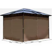 Markenlos 4 Seitenwände für Hardtop Pavillon 3x3,6m Sichtschutz Vorhänge