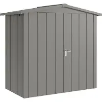 Hörmann , Metall-Gerätehaus "Juno" mit Satteldach, JSD3 - Modern, 214 x 118 cm (B x T), graualuminium, 2-flüglige Tür