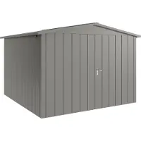 Hörmann , Metall-Gerätehaus "Juno" mit Satteldach, JSD14 - Modern, 310 x 310 cm (B x T), graualuminium, 2-flüglige Tür