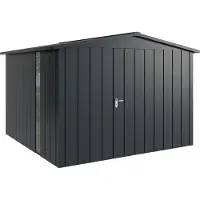 Hörmann , Metall-Gerätehaus "Juno" mit Satteldach, JSD14 - Modern, 310 x 310 cm (B x T), anthrazit, mit bodentiefem Fenster, 1-flüglige Tür, Anschlag rechts