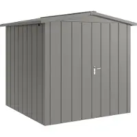 Hörmann , Metall-Gerätehaus "Juno" mit Satteldach, JSD5 - Modern, 214 x 214 cm (B x T), graualuminium, 2-flüglige Tür
