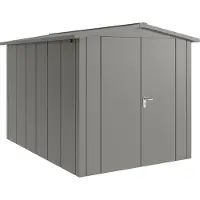 Hörmann , Metall-Gerätehaus "Juno" mit Satteldach, JSD7 - Design, 214 x 310 cm (B x T), graualuminium, 2-flüglige Tür