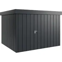 Hörmann , Metall-Gerätehaus "Juno" mit Flachdach, JFD13 - Modern, 310 x 262 cm (B x T), anthrazit, 1-flüglige Tür, Anschlag rechts