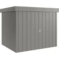 Hörmann , Metall-Gerätehaus "Juno" mit Flachdach, JFD9 - Modern, 262 x 214 cm (B x T), graualuminium, 2-flüglige Tür