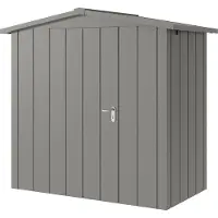 Hörmann , Metall-Gerätehaus "Juno" mit Satteldach, JSD3 - Modern, 214 x 118 cm (B x T), graualuminium, 1-flüglige Tür, Anschlag links