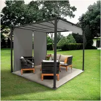 Markenlos Garten Pergola Pavillon Terrassendach mit verstellbarem Stoffdach - Grau, 2,9x2,9m - Stahl, wasserdichtes Sonnenschutz für Terrasse und freistehenden Grillpavillon