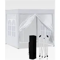 Markenlos Faltpavillon 2 x 2 m mit UV-Schutz und 4 Seitenteilen, pulverbeschichteter Stahlrahmen für Outdoor-Aktivitäten