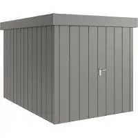 Hörmann , Metall-Gerätehaus "Juno" mit Flachdach, JFD7 - Modern, 214 x 310 cm (B x T), graualuminium, 2-flüglige Tür