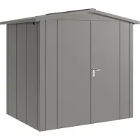 Hörmann , Metall-Gerätehaus "Juno" mit Satteldach, JSD4 - Design, 214 x 166 cm (B x T), graualuminium, 2-flüglige Tür