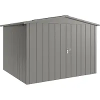 Hörmann , Metall-Gerätehaus "Juno" mit Satteldach, JSD13 - Modern, 310 x 262 cm (B x T), graualuminium, 2-flüglige Tür
