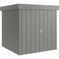 Hörmann , Metall-Gerätehaus "Juno" mit Flachdach, JFD5 - Modern, 214 x 214 cm (B x T), graualuminium, 2-flüglige Tür