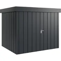 Hörmann , Metall-Gerätehaus "Juno" mit Flachdach, JFD9 - Modern, 262 x 214 cm (B x T), anthrazit, 2-flüglige Tür