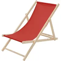 ECD-Germany Liegestuhl klappbar aus Holz, Rot, bis 120kg, 3 Liegepositionen, Sonnenliege Gartenliege Relaxliege Strandliege Liege Strandliegestuhl