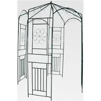 Markenlos Rosenpavillon 250 cm Dunkelgrün, Terrassenüberdachung für Garten und Terrasse