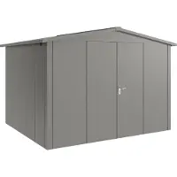 Hörmann , Metall-Gerätehaus "Juno" mit Satteldach, JSD13 - Design, 310 x 262 cm (B x T), graualuminium, 2-flüglige Tür