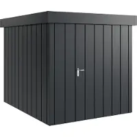 Hörmann , Metall-Gerätehaus "Juno" mit Flachdach, JFD6 - Modern Europapromotion, 214 x 262 cm (B x T), anthrazit, 1-flüglige Tür, Anschlag rechts