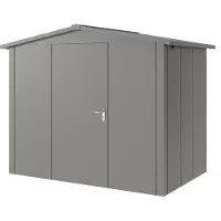 Hörmann , Metall-Gerätehaus "Juno" mit Satteldach, JSD8 - Design, 262 x 166 cm (B x T), graualuminium, 1-flüglige Tür, Anschlag links