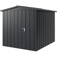 Hörmann , Metall-Gerätehaus "Juno" mit Satteldach, JSD6 - Modern, 214 x 262 cm (B x T), anthrazit, 1-flüglige Tür, Anschlag links