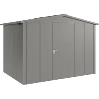 Hörmann , Metall-Gerätehaus "Juno" mit Satteldach, JSD12 - Design, 310 x 214 cm (B x T), graualuminium, 1-flüglige Tür, Anschlag rechts